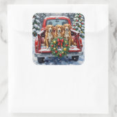 Nova Scotia Duck Tolling Retriever Christmas Red Vierkante Sticker (Tas)