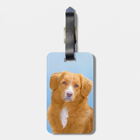 Nova Scotia Duck Tolling Retriever Dog Painting Bagagelabel (Achterkant verticaal)