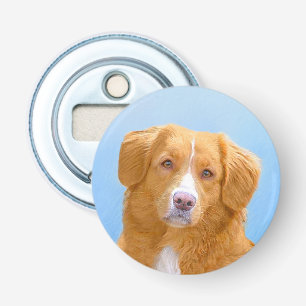 Nova Scotia Duck Tolling Retriever Dog Painting Button Flesopener