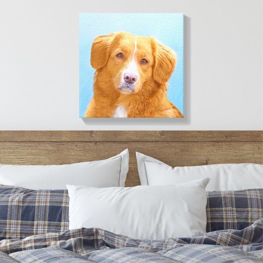 Nova Scotia Duck Tolling Retriever Dog Painting Canvas Afdruk (Insitu (Slaapkamer))