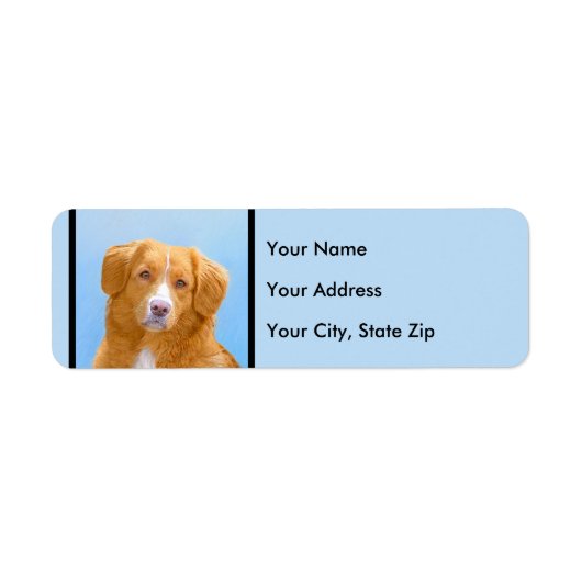 Nova Scotia Duck Tolling Retriever Dog Painting Etiket (Voorkant)