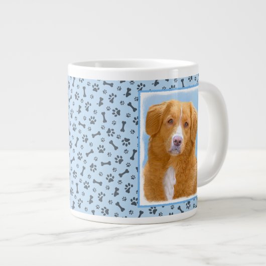 Nova Scotia Duck Tolling Retriever Dog Painting Extra Grote Beker (Voorkant rechts)