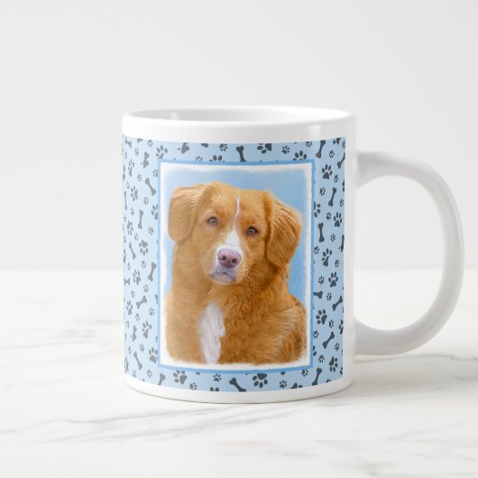 Nova Scotia Duck Tolling Retriever Dog Painting Extra Grote Beker (Rechts)