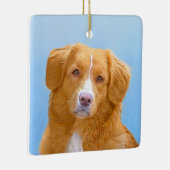 Nova Scotia Duck Tolling Retriever Dog Painting Keramisch Ornament (Rechts)