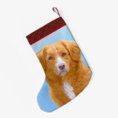 Nova Scotia Duck Tolling Retriever Dog Painting Kleine Kerstsok (Achterkant (Hangend))