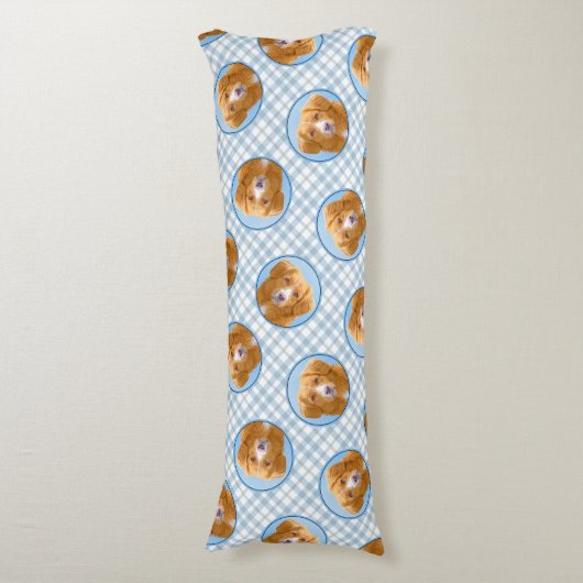 Nova Scotia Duck Tolling Retriever Dog Painting Lichaamskussen (Voorkant Verticaal)