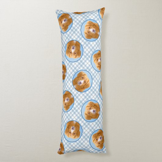 Nova Scotia Duck Tolling Retriever Dog Painting Lichaamskussen (Achterkant (Verticaal))