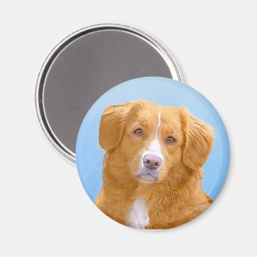 Nova Scotia Duck Tolling Retriever Dog Painting Magneet (Voorkant / Achterkant)