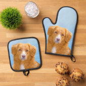 Nova Scotia Duck Tolling Retriever Dog Painting Ovenwant & Pannenlap Set (Top down)