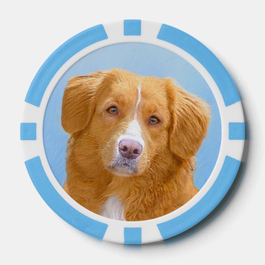 Nova Scotia Duck Tolling Retriever Dog Painting Poker Chips (Voorkant)