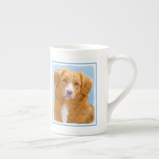 Nova Scotia Duck Tolling Retriever Dog Painting Porselein Kop (Rechts)