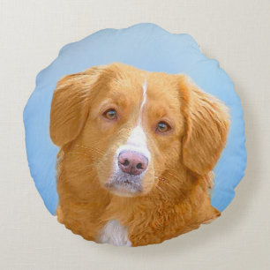 Nova Scotia Duck Tolling Retriever Dog Painting Rond Kussen