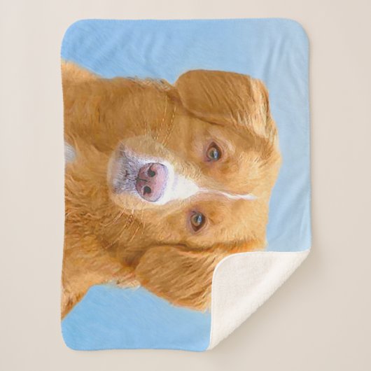 Nova Scotia Duck Tolling Retriever Dog Painting Sherpa Deken (Voorkant)