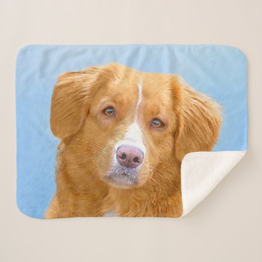 Nova Scotia Duck Tolling Retriever Dog Painting Sherpa Deken (Voorkant (horizontaal))