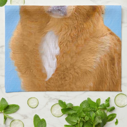 Nova Scotia Duck Tolling Retriever Dog Painting Theedoek (Gevouwen)