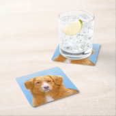 Nova Scotia Duck Tolling Retriever Dog Painting Vierkante Kartonnen Onderzetter (Insitu)