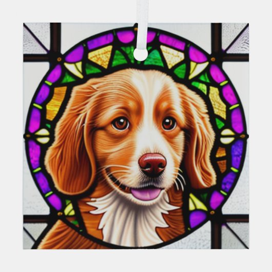 Nova Scotia Duck Tolling Retriever "Gevlekt" Glas Ornament (Achterkant)