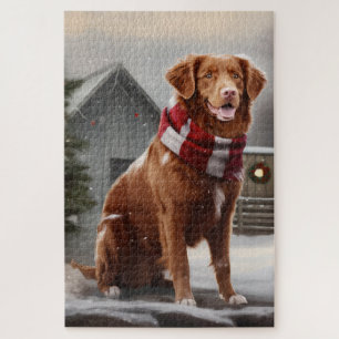 Nova Scotia Duck Tolling Retriever Hond in Sneeuw Legpuzzel