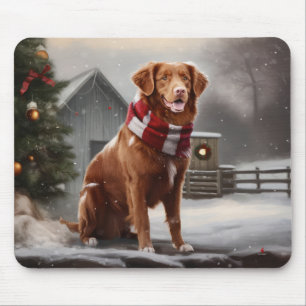 Nova Scotia Duck Tolling Retriever Hond in Sneeuw  Muismat