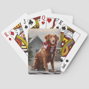 Nova Scotia Duck Tolling Retriever Hond in Sneeuw Pokerkaarten