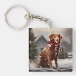 Nova Scotia Duck Tolling Retriever Hond in Sneeuw Sleutelhanger
