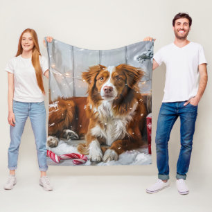 Nova Scotia Duck Tolling Retriever Kerst Feestelij Fleece Deken