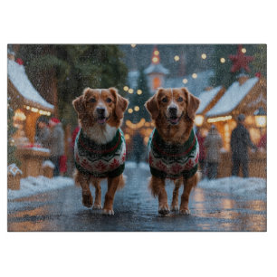 Nova Scotia Duck Tolling Retriever Kerst Sneeuw Va Snijplank