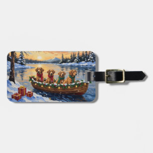 Nova Scotia Duck Tolling Retriever Kerstboot Bagagelabel