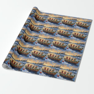 Nova Scotia Duck Tolling Retriever Kerstboot Cadeaupapier