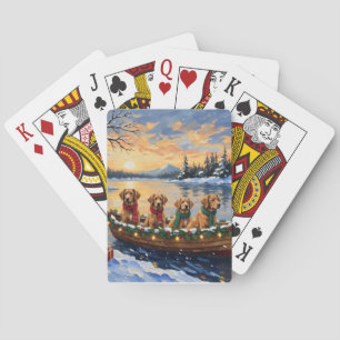 Nova Scotia Duck Tolling Retriever Kerstboot  Pokerkaarten
