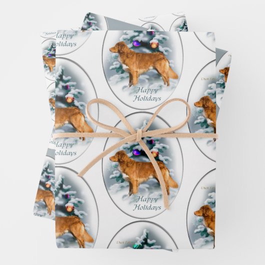 Nova Scotia Duck Tolling Retriever Kerstmis Inpakpapier Vel (In situ)