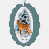 Nova Scotia Duck Tolling Retriever Kerstmis Ornament Kaart (Links)