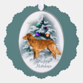 Nova Scotia Duck Tolling Retriever Kerstmis Ornament Kaart (Voorkant)