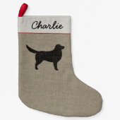 Nova Scotia Duck Tolling Silhouette Kleine Kerstsok (Voorkant)