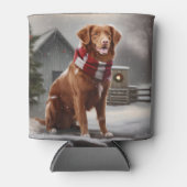 Nova Scotia Eend Toller Hond in Sneeuw Kerstmis Blikjeskoeler (Voorkant)