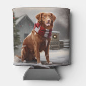 Nova Scotia Eend Toller Hond in Sneeuw Kerstmis Blikjeskoeler (Achterkant)