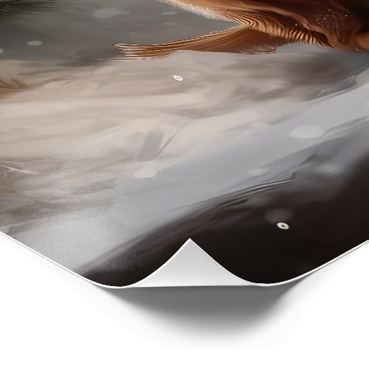 Nova Scotia Eend Toller Hond in Sneeuw Kerstmis Perfect Poster (Hoek)