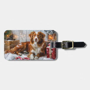 Nova Scotia Eend Toller Hond Kerstfeest Bagagelabel