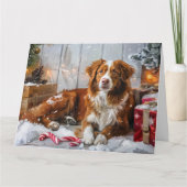 Nova Scotia Eend Toller Hond Kerstfeest Kaart