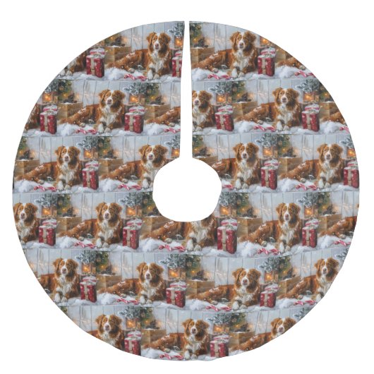 Nova Scotia Eend Toller Hond Kerstfeest Kerstboom Rok (Voorkant)