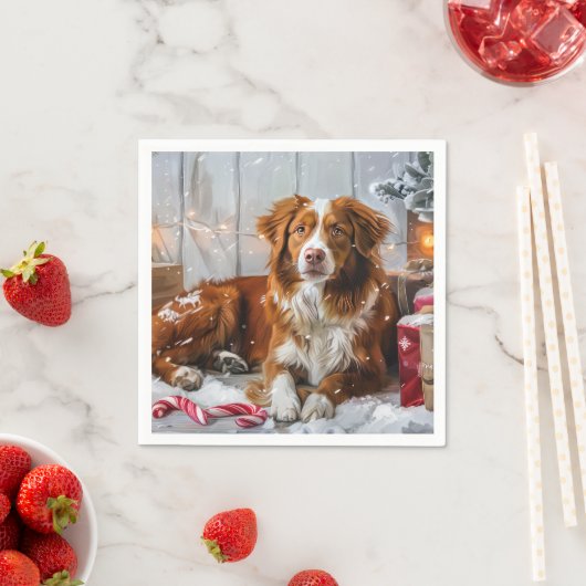 Nova Scotia Eend Toller Hond Kerstfeest Servet (Insitu)