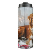 Nova Scotia Eend Toller Hond Kerstfeest Thermosbeker (Voorkant)