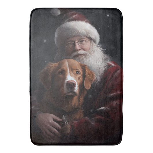 Nova Scotia Eend Toller Met Sinterklaas Feestelijk Badmat (Voorkant Verticaal)
