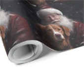 Nova Scotia Eend Toller Met Sinterklaas Feestelijk Cadeaupapier (Rol Hoek)