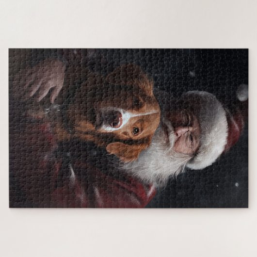 Nova Scotia Eend Toller Met Sinterklaas Feestelijk Legpuzzel (Horizontaal)