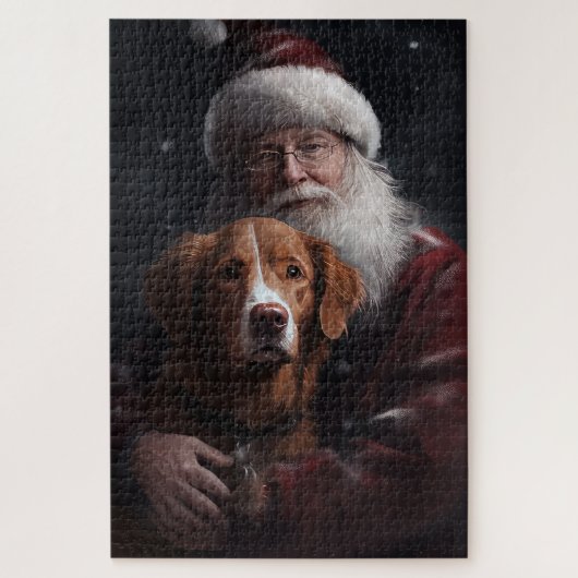 Nova Scotia Eend Toller Met Sinterklaas Feestelijk Legpuzzel (Verticaal)