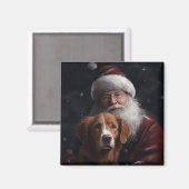 Nova Scotia Eend Toller Met Sinterklaas Feestelijk Magneet (Voorkant / Achterkant)