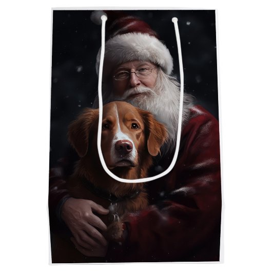 Nova Scotia Eend Toller Met Sinterklaas Feestelijk Medium Cadeauzakje (Achterkant)