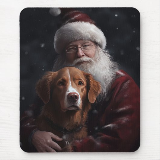 Nova Scotia Eend Toller Met Sinterklaas Feestelijk Muismat (Voorkant)