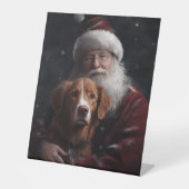 Nova Scotia Eend Toller Met Sinterklaas Feestelijk Reclamebord Met Voetstuk (Voorkant)